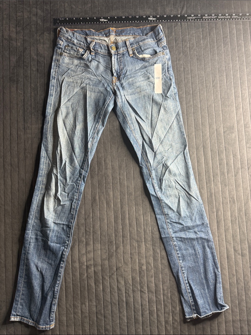 7 For All Mankind Women's Light Blue Skinny Jeans 100